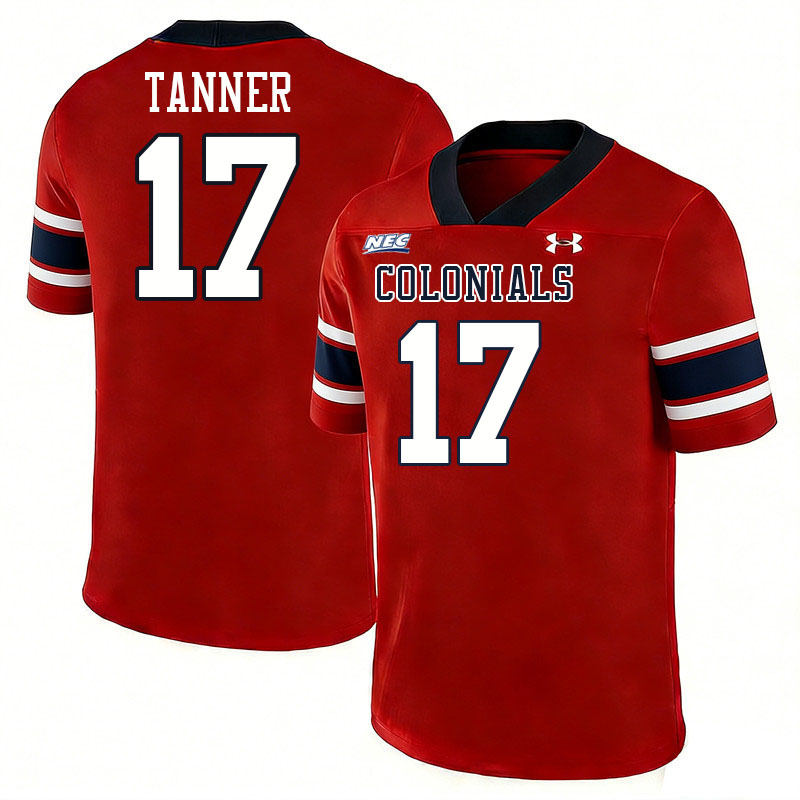 Robert Morris Colonials #17 Zach Tanner College Football Jerseys,Uniforms Stitched-Red